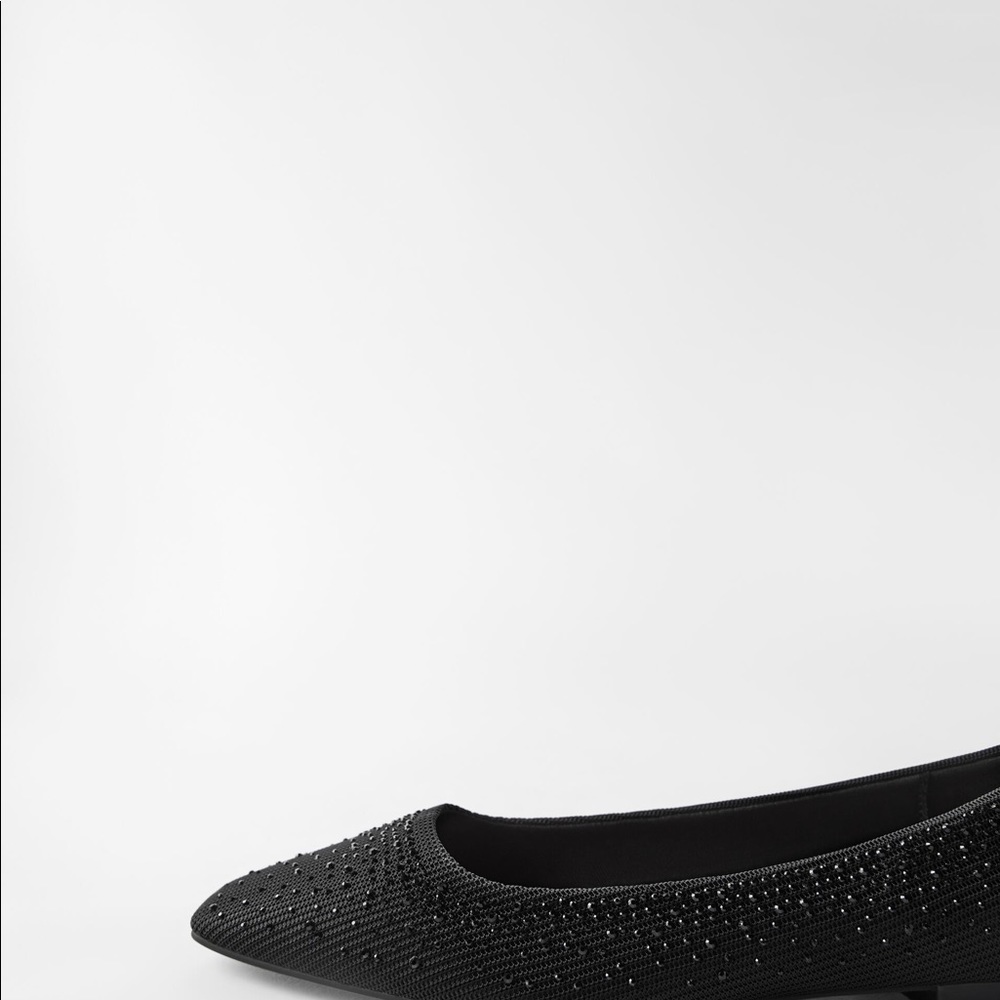 ZARA Shiny ballet Flats Black 11/42 - Picture 2 of 5
